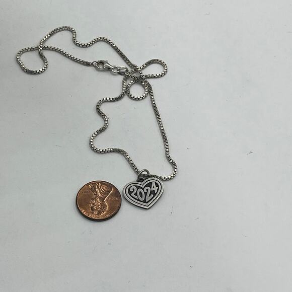 James Avery Sterling Silver 2024 Heart Charm Box Link Sterling Chain Necklace - Picture 11 of 11